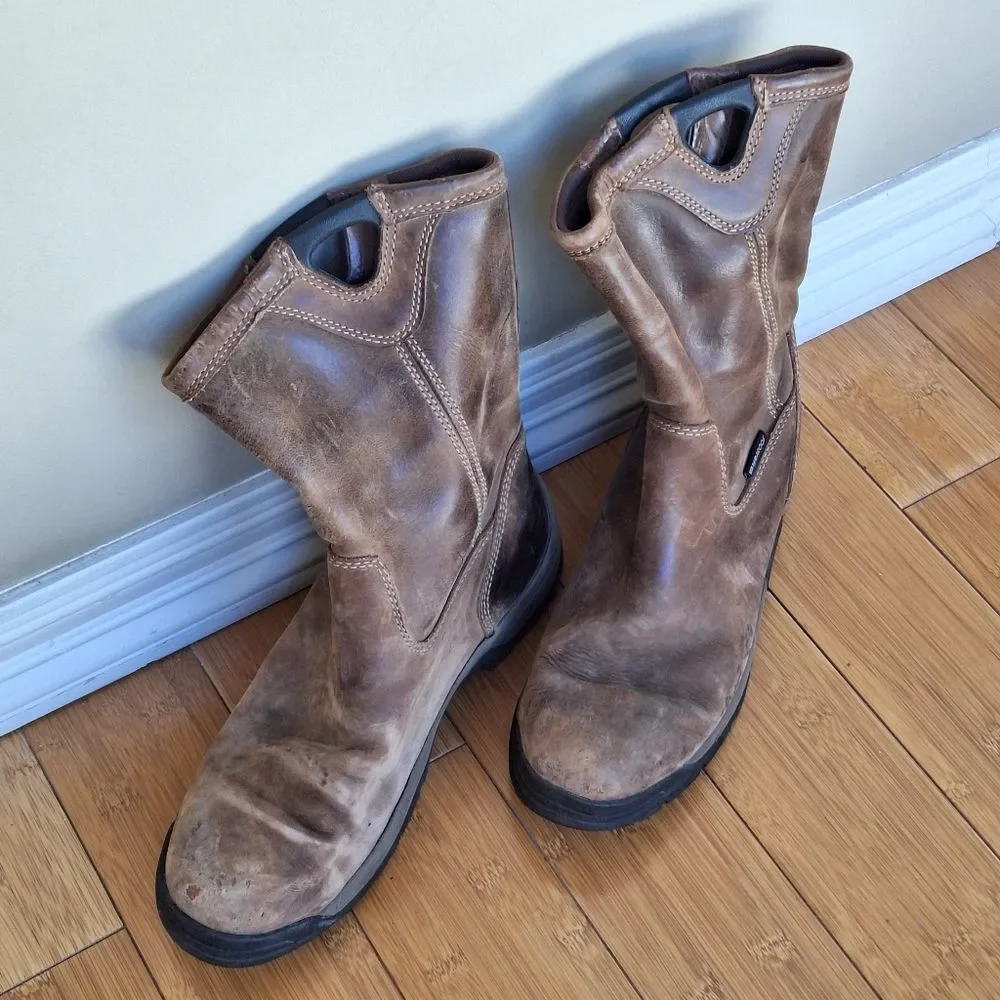 Browning Waterproof Leather Work Boot Men 9.5 WIDE #BR9105 Ranch Hunting Comfort